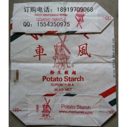 玉米淀粉，紅薯淀粉，馬鈴薯淀粉專用多層牛皮紙方底閥口袋廠家