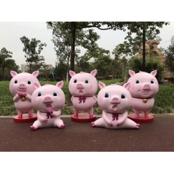 豬年公仔豬小萌呆呆豬現貨租售 迎賓美陳形態可愛引流好