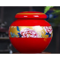 神農(nóng)堂膏方罐1斤廠家價格 粉彩陶瓷膏滋罐定做